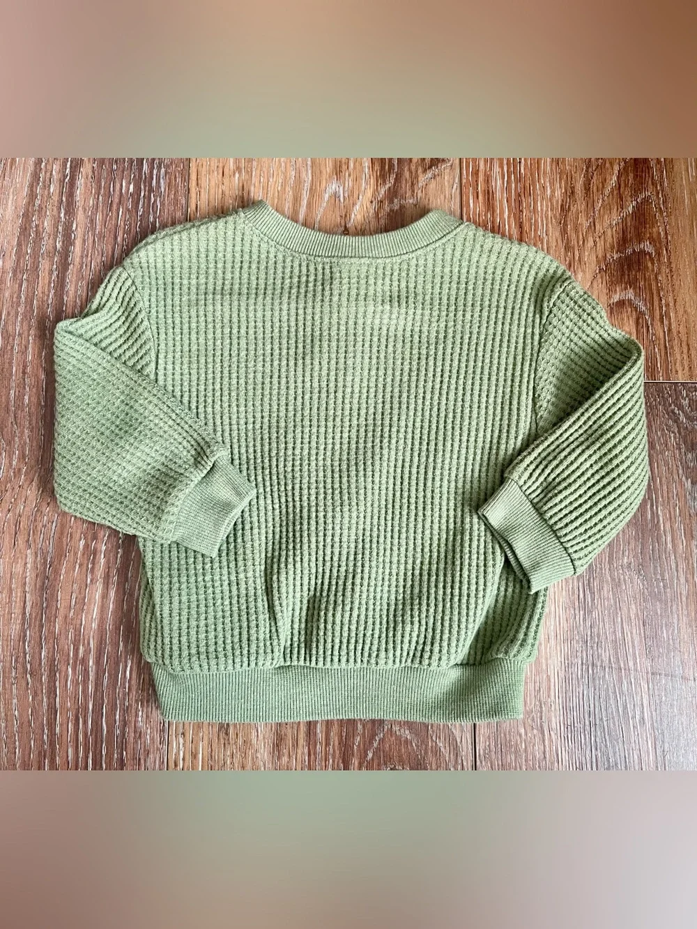 Old Navy Waffle Knit Sage Henley Top Size 6-12 Months